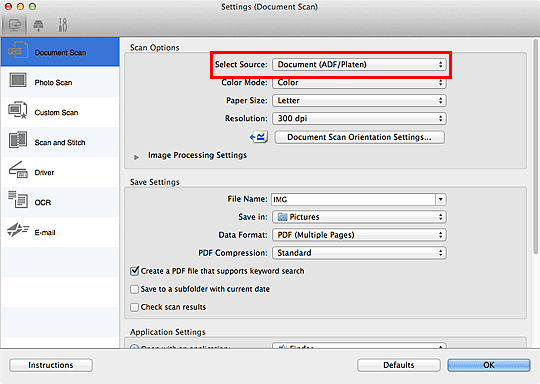 Imagen: cuadro de diálogo Configuración