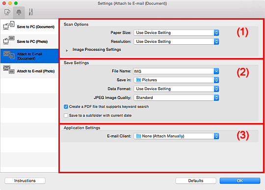 figure: Settings dialog