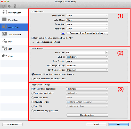 figure: Settings dialog