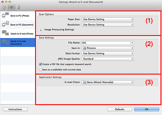 figure: Settings dialog