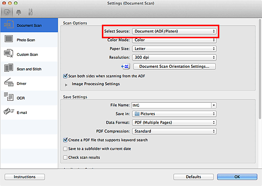 Imagen: cuadro de diálogo Configuración