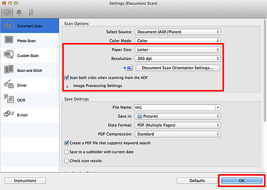 Imagen: cuadro de diálogo Configuración