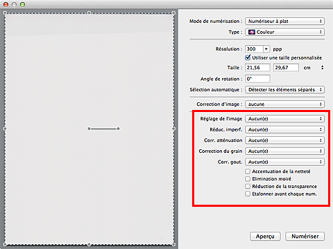 figure : Écran Numériser