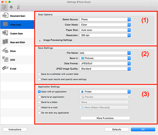 figure: Settings dialog