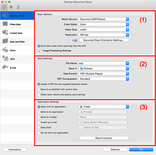 figure: Settings dialog