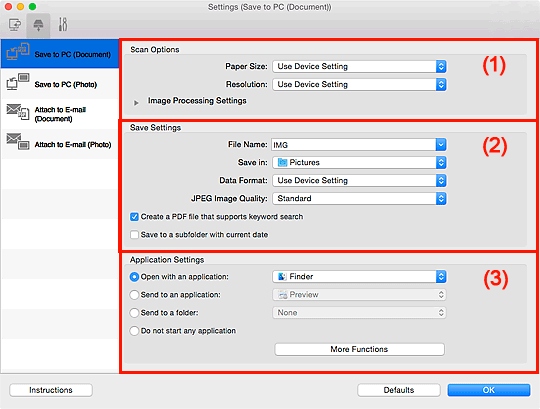 figure: Settings dialog