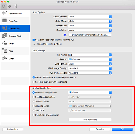figur: dialogboksen Innstillinger