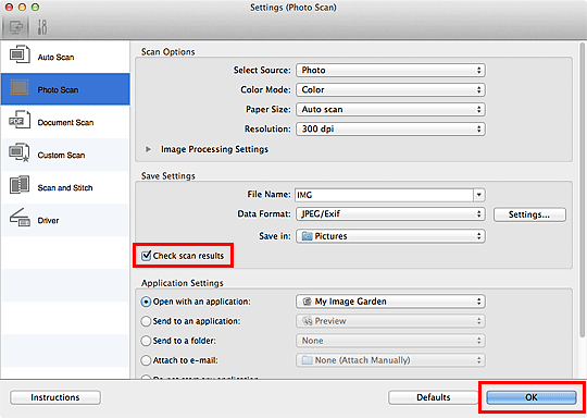 figure: Settings dialog