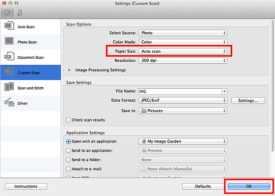 figure: Settings dialog