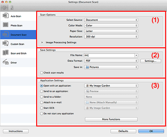 figure: Settings dialog