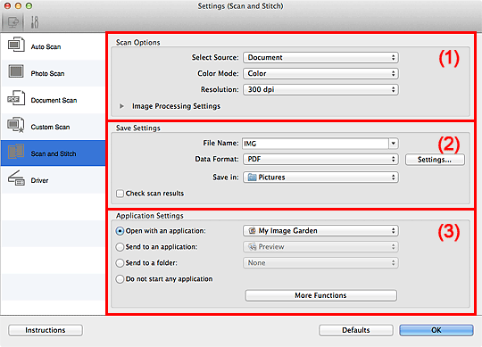 figure: Settings dialog