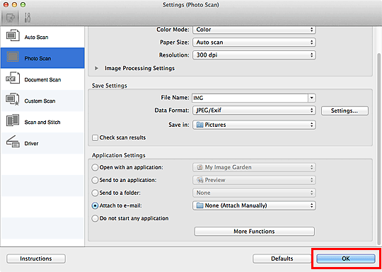 figure: Settings dialog