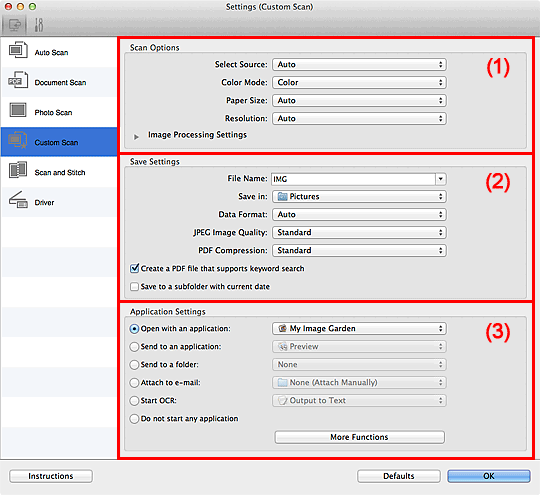 figure: Settings dialog