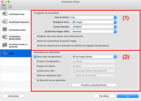 figure : boîte de dialogue Paramètres