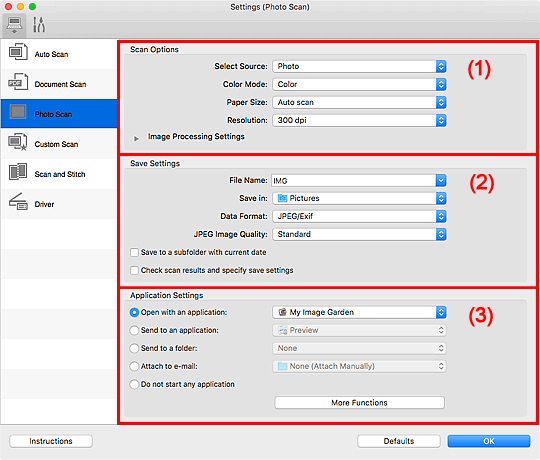 figure: Settings dialog
