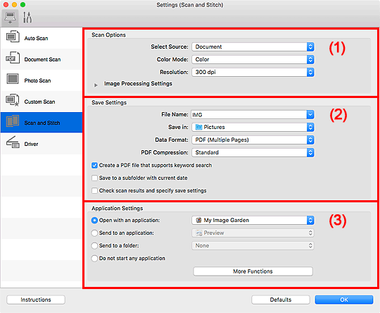 figure: Settings dialog