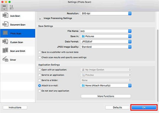 figure: Settings dialog