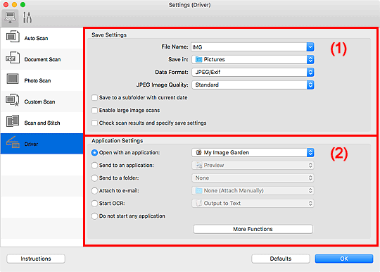 figure: Settings dialog