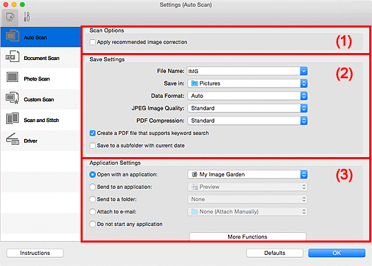 figure: Settings dialog