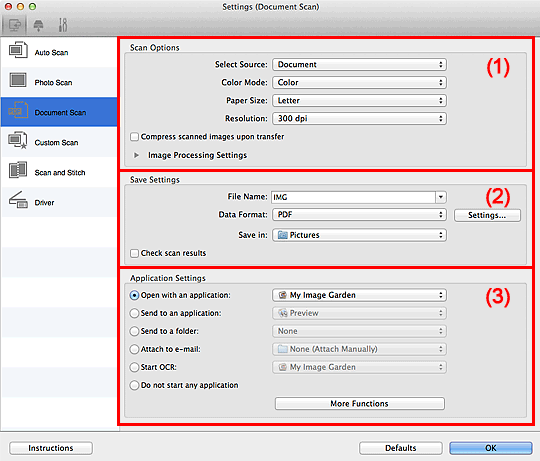 figure: Settings dialog