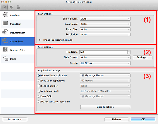 figure: Settings dialog