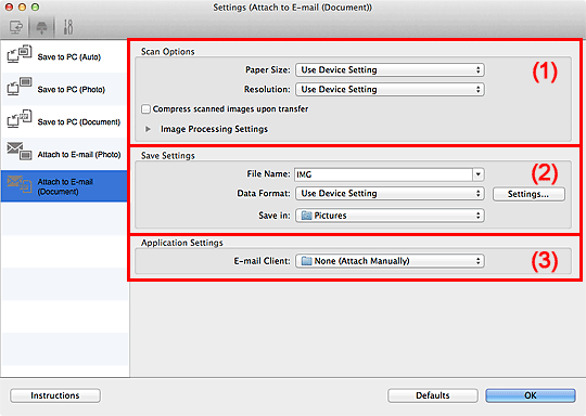 figure: Settings dialog