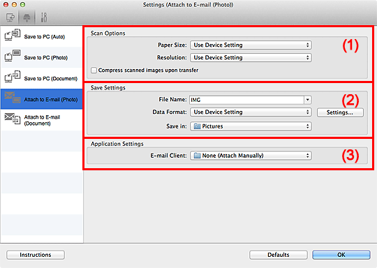 figure: Settings dialog