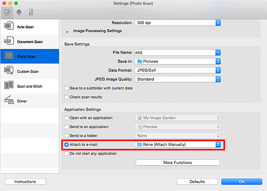 الشكل: مربع حوار الإعدادات