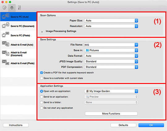 figure: Settings dialog