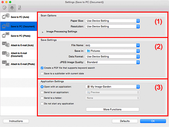 figure: Settings dialog