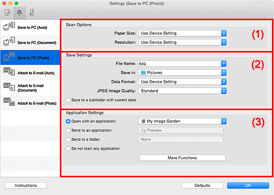 figure: Settings dialog