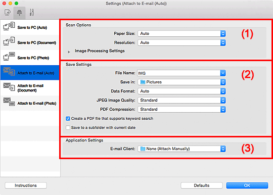 figure: Settings dialog