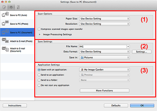 figure: Settings dialog