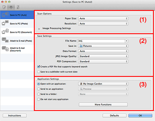 figure: Settings dialog