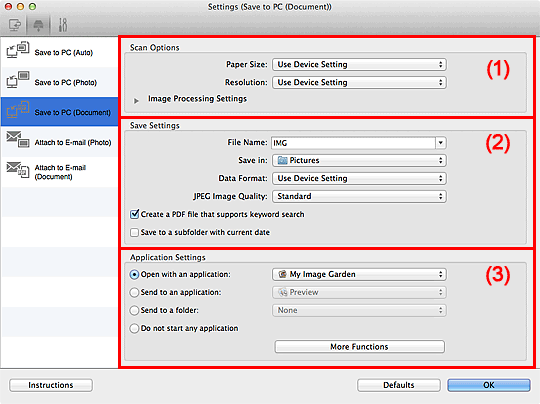 figure: Settings dialog