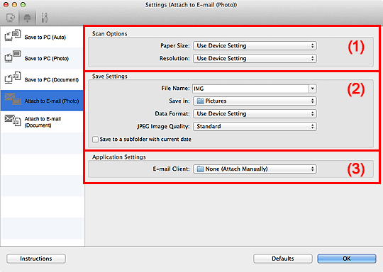 figure: Settings dialog