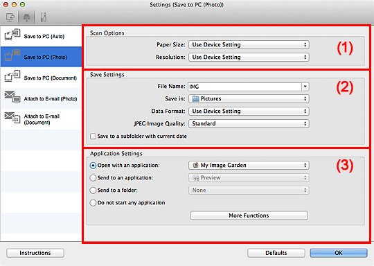 figure: Settings dialog