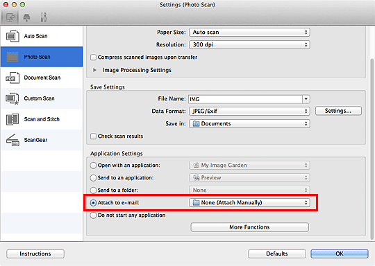 figure: Settings dialog