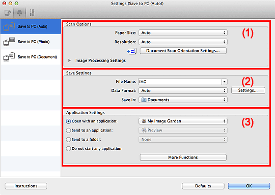 figure: Settings dialog