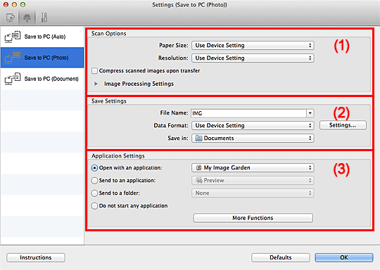 figure: Settings dialog