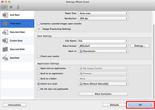 figure: Settings dialog