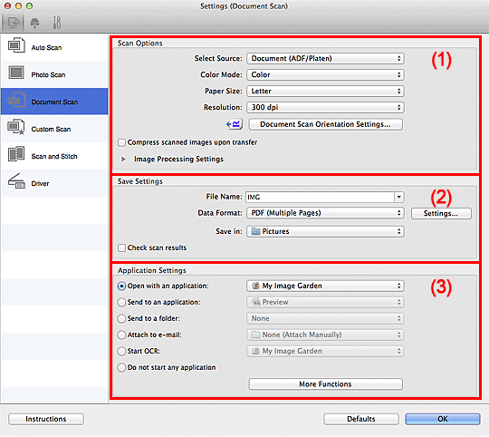 figure: Settings dialog