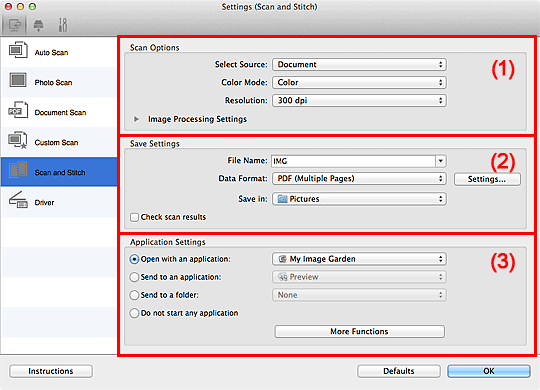 figure: Settings dialog