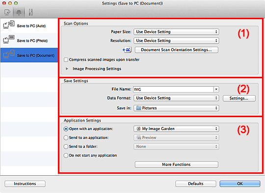 figure: Settings dialog