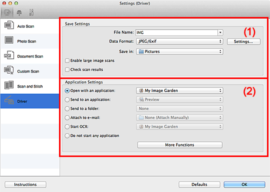 figure: Settings dialog