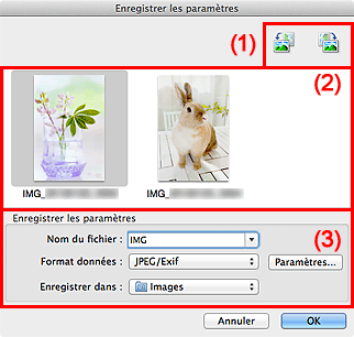 figure : boîte de dialogue Enreg. Paramètres