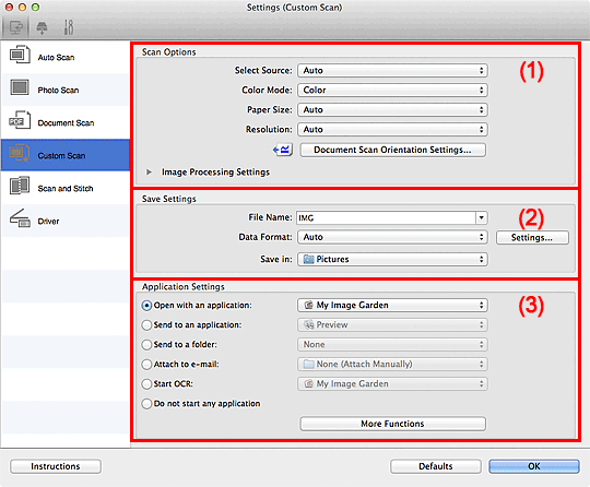 figure: Settings dialog