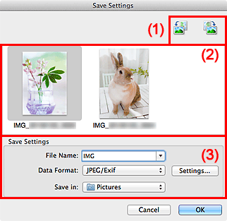 figure: Save Settings dialog
