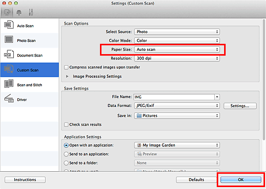 figure: Settings dialog
