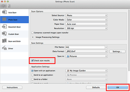 figure: Settings dialog